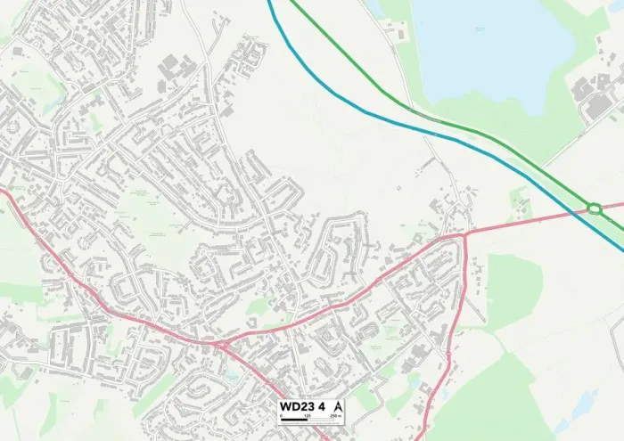Gerahmter Druck : Hertsmere, WD23 4 Karte Gerahmter Druck : Hertsmere, WD23 4 Karte