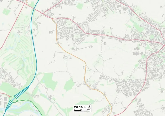 Gerahmter Druck : Kirklees,WF15,8,Karte Gerahmter Druck : Kirklees,WF15,8,Karte
