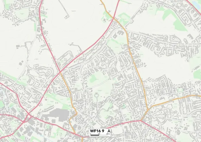 Gerahmter Druck : WF-Map Kirklees 9 Gerahmter Druck : WF-Map Kirklees 9