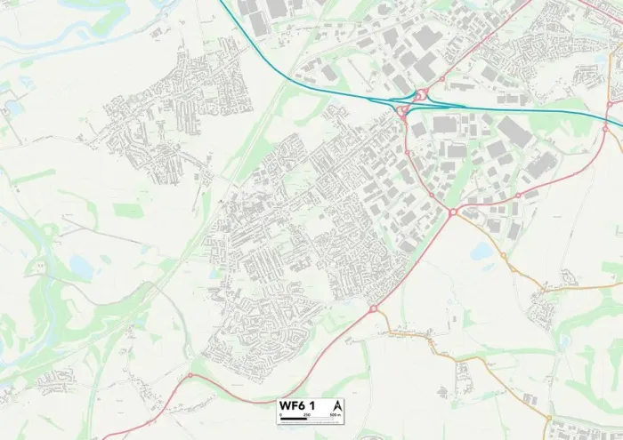 Gerahmter Druck : Wakefield WF6 1 Karte