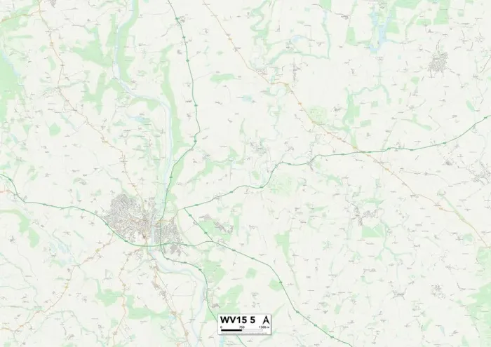 Gerahmter Druck : Shropshire, WV 15 5 Karte Gerahmter Druck : Shropshire, WV 15 5 Karte