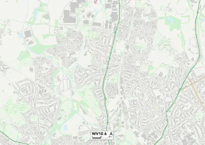 Gerahmter Druck : Wolverhampton WV10 6 Karte Gerahmter Druck : Wolverhampton WV10 6 Karte