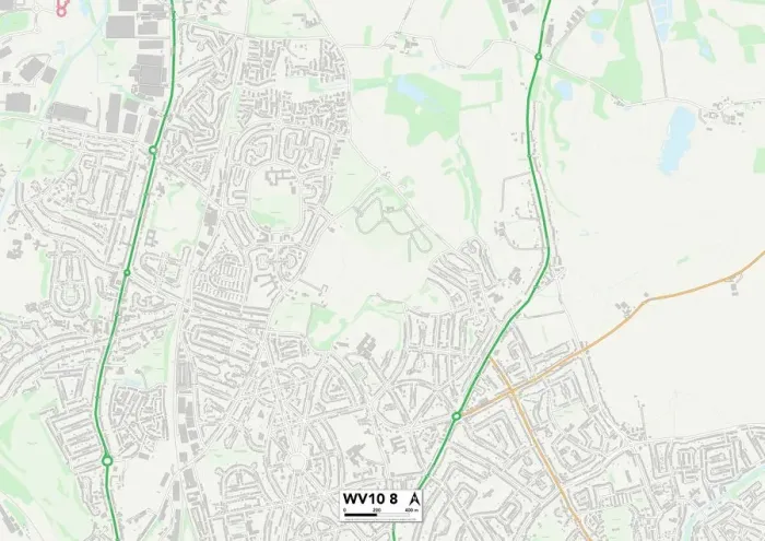 Gerahmter Druck : Wolverhampton WV10 8 Karte Gerahmter Druck : Wolverhampton WV10 8 Karte
