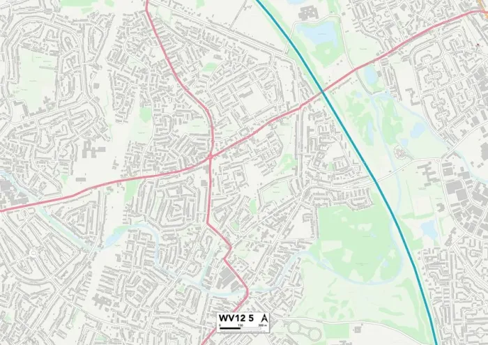 Gerahmter Druck : Wolverhampton WV12 5 Karte Gerahmter Druck : Wolverhampton WV12 5 Karte