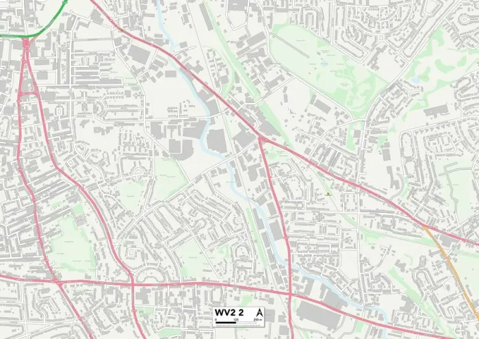 Gerahmter Druck : Wolverhampton WV22 Karte Gerahmter Druck : Wolverhampton WV22 Karte