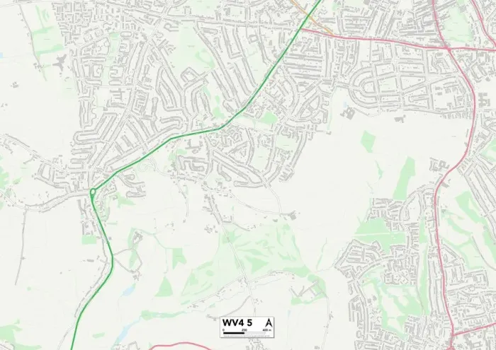 Gerahmter Druck : Wolverhampton WV4 5 Karte
