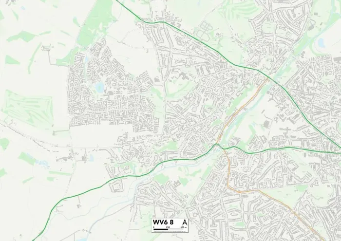 Gerahmter Druck : Wolverhampton WV6 8 Karte Gerahmter Druck : Wolverhampton WV6 8 Karte