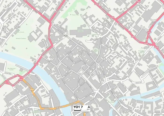 Gerahmter Druck : Karte von York, YO1-Postleitzahl Gerahmter Druck : Karte von York, YO1-Postleitzahl