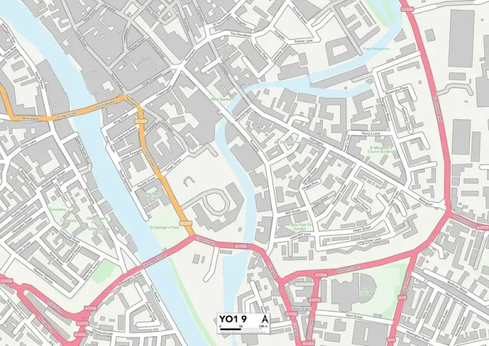 Gerahmter Druck : York YO1 9 Karte