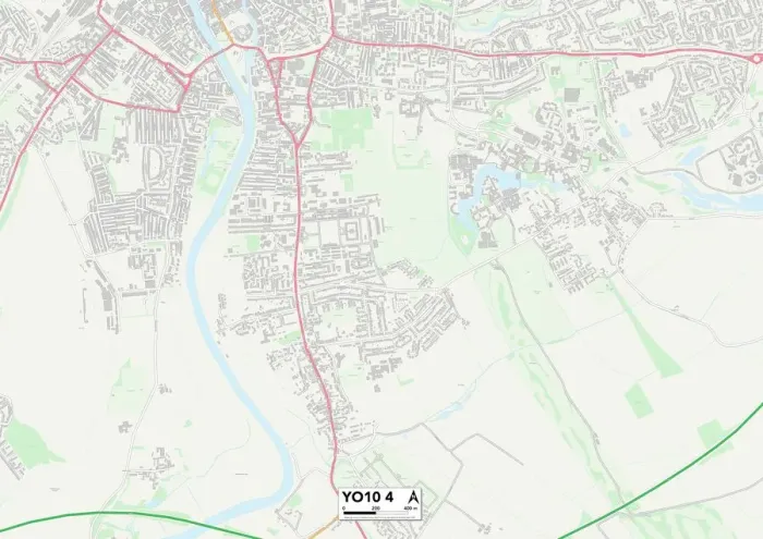 Gerahmter Druck : York YO10 4 Karte Gerahmter Druck : York YO10 4 Karte