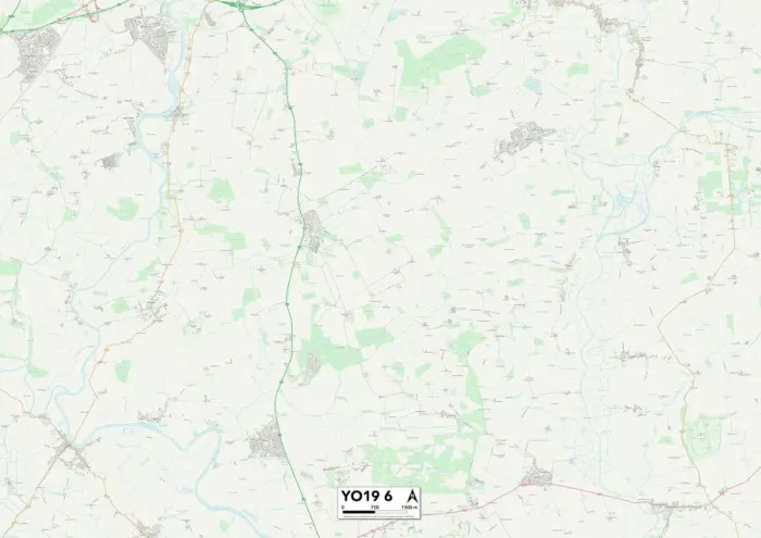 Gerahmter Druck : York YO19 6 Karte Gerahmter Druck : York YO19 6 Karte