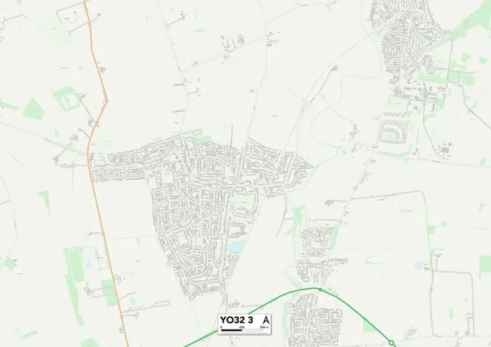 Gerahmter Druck : York YO32 3 Karte Gerahmter Druck : York YO32 3 Karte