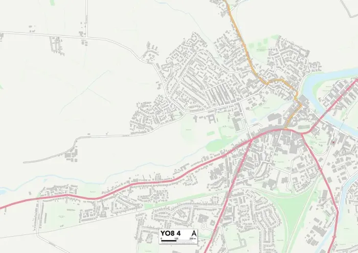 Gerahmter Druck : York YO8 4 Karte Gerahmter Druck : York YO8 4 Karte