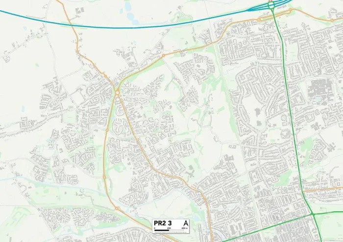 Gerahmter Druck : Preston PR2 3 Karte Gerahmter Druck : Preston PR2 3 Karte
