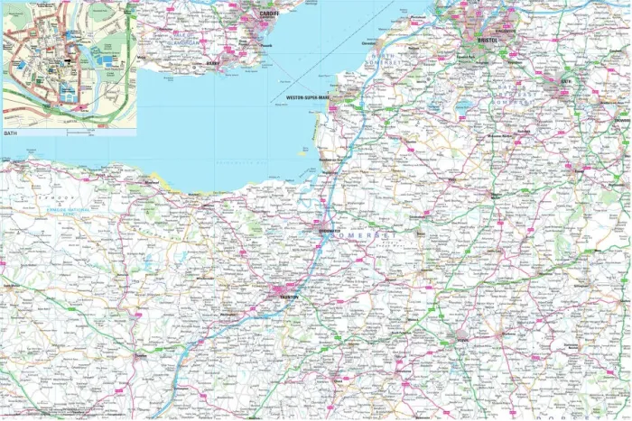 Gerahmter Druck : Landkarte des Somerset County Gerahmter Druck : Landkarte des Somerset County