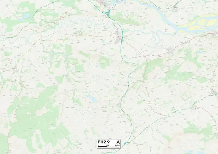 Gerahmter Druck : Perth und Kinross, PH29 (Karte) Gerahmter Druck : Perth und Kinross, PH29 (Karte)