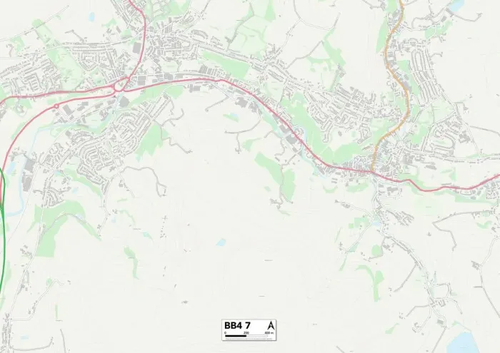 Gerahmter Druck : Rossendale BB4 7 Karte Gerahmter Druck : Rossendale BB4 7 Karte
