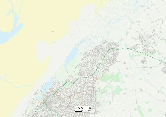 Gerahmter Druck : Sefton, PR9, 9 Karte