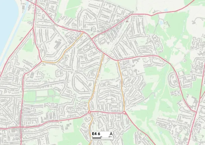 Gerahmter Druck : Waltham Forest, E4 6 Karte