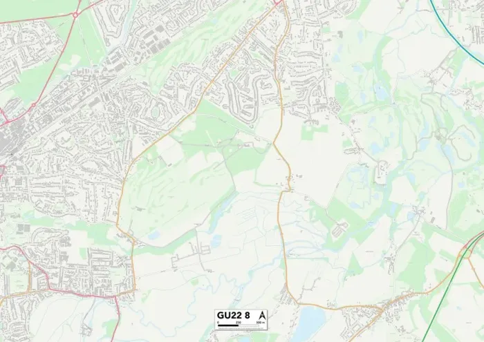 Gerahmter Druck : Woking GU22 8 Karte Gerahmter Druck : Woking GU22 8 Karte