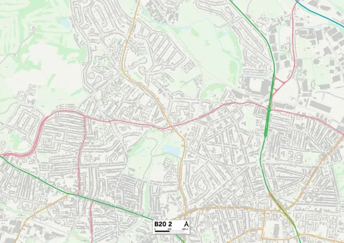 Gerahmter Druck : Birmingham B20 2 Karte Gerahmter Druck : Birmingham B20 2 Karte