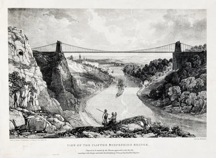 Gerahmter Druck : Blick auf die Clifton-Suspensionbrücke Gerahmter Druck : Blick auf die Clifton-Suspensionbrücke