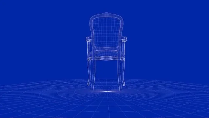 Gerahmter Druck : 3D-Rendern eines Konturstuhls. Gerahmter Druck : 3D-Rendern eines Konturstuhls.
