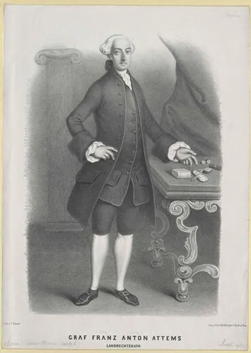 Gerahmter Druck : Ignaz Graf Attems Gerahmter Druck : Ignaz Graf Attems
