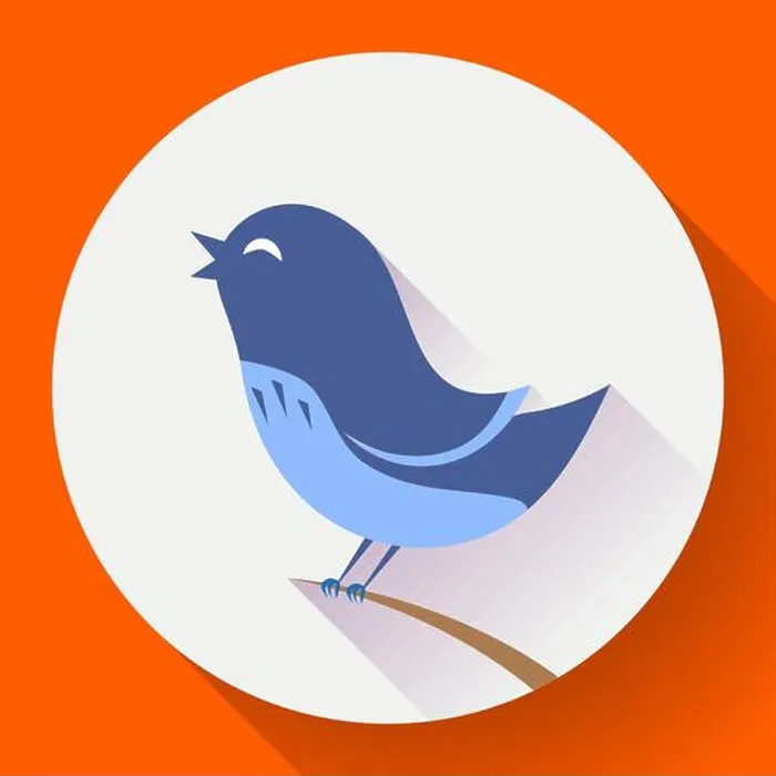 Gerahmter Druck : Vogel singt Vektor-Icon. Flachdesign-Stil.
