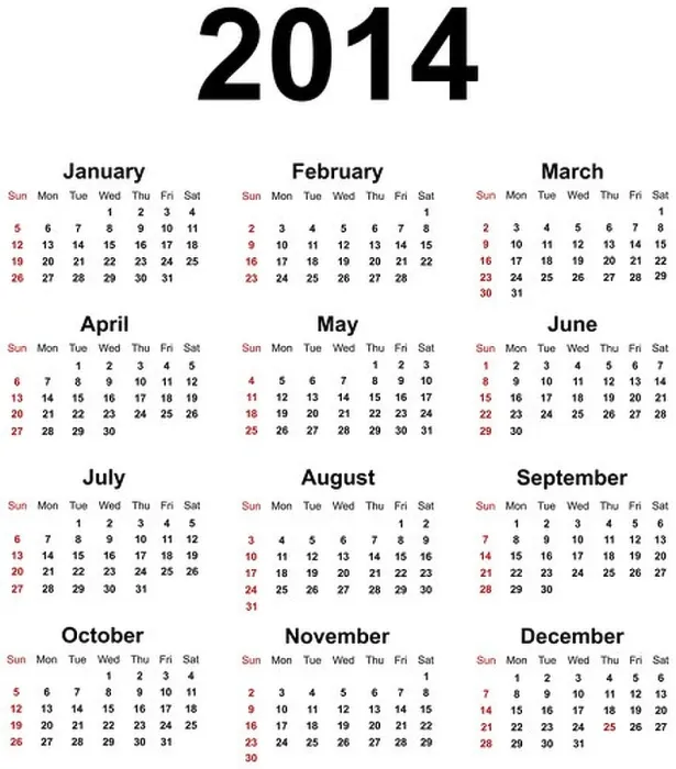 Gerahmter Druck : Kalender 2014 Gerahmter Druck : Kalender 2014