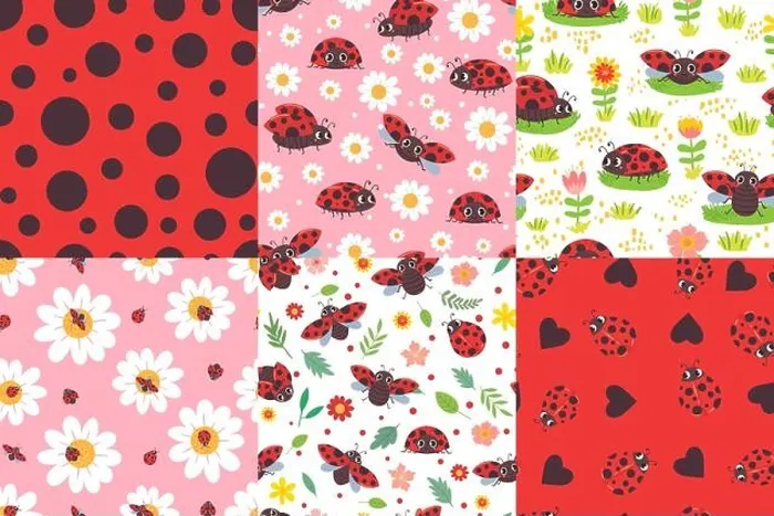 Gerahmter Druck : Kartoonschmetterlingsschema ohne Ränder. Schmetterlingsmuster, Schmetterlinge in Blumen und süßes rotes Insektenvectorillustrationset Gerahmter Druck : Kartoonschmetterlingsschema ohne Ränder. Schmetterlingsmuster, Schmetterlinge in Blumen und süßes rotes Insektenvectorillustrationset