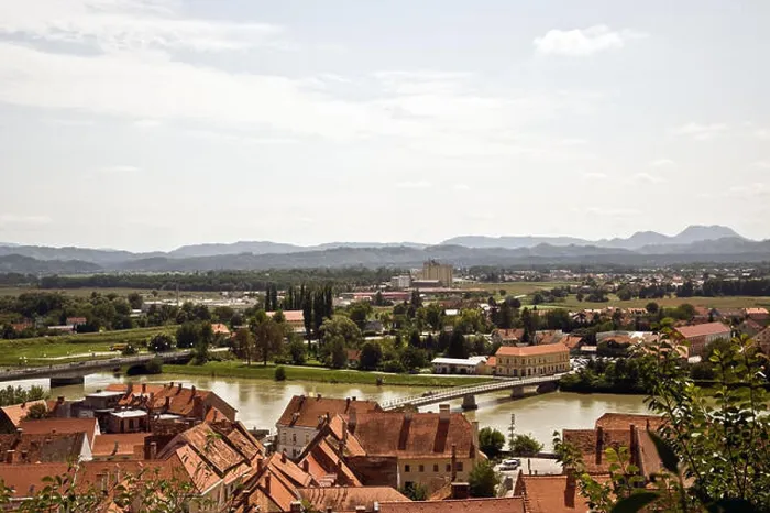 Gerahmter Druck : Stadtpanorama Ptuj