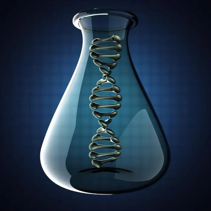 Gerahmter Druck : DNA-Modell auf blauer Hintergrund. Gerahmter Druck : DNA-Modell auf blauer Hintergrund.