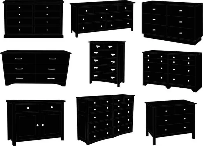Gerahmter Druck : Schubladen-Sammlung - Vektor. Gerahmter Druck : Schubladen-Sammlung - Vektor.