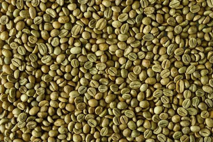 Gerahmter Druck : Grüne Kaffeebohnen-Textur-Hintergrund-Nahansicht. Gerahmter Druck : Grüne Kaffeebohnen-Textur-Hintergrund-Nahansicht.