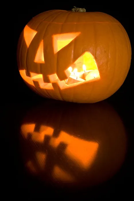 Gerahmter Druck : Halloween-Kürbis