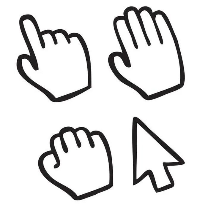 Gerahmter Druck : Hand Cursors Gerahmter Druck : Hand Cursors