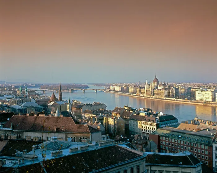 Gerahmter Druck : Ungarn Budapest Panoramablick