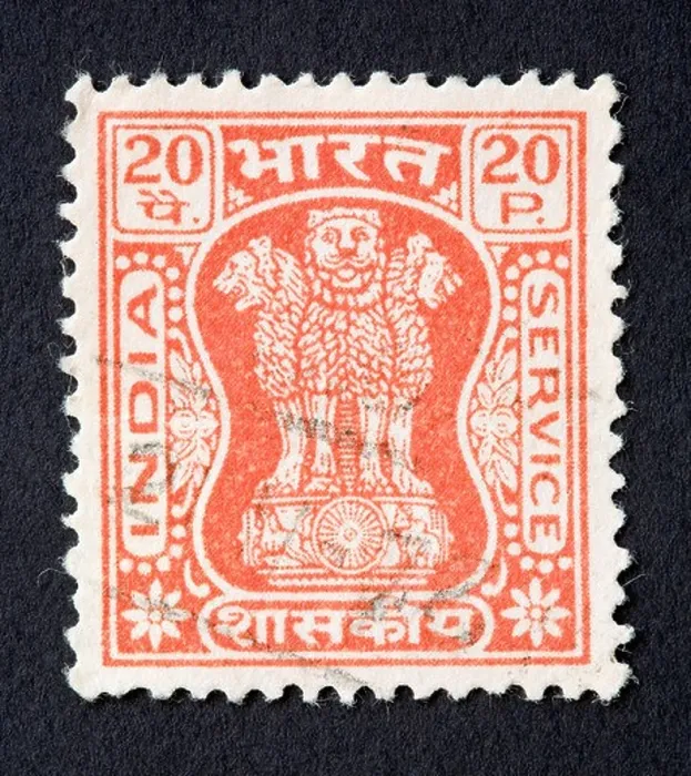 Gerahmter Druck : Indischer Briefmarke Gerahmter Druck : Indischer Briefmarke