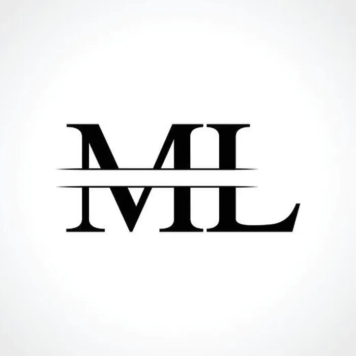 Gerahmter Druck : Initial ML Buchstaben Logo Design Vektor Vorlage. Abstrakter schwarzer Buchstabe ML-Logo-Design. Gerahmter Druck : Initial ML Buchstaben Logo Design Vektor Vorlage. Abstrakter schwarzer Buchstabe ML-Logo-Design.