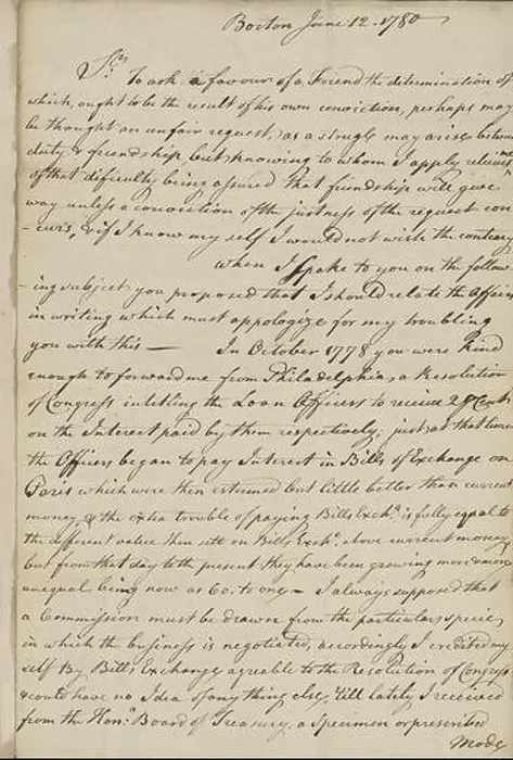 Gerahmter Druck : Buchstaben von Nathaniel Appleton, Text, Korrespondenz, 1780. Gerahmter Druck : Buchstaben von Nathaniel Appleton, Text, Korrespondenz, 1780.