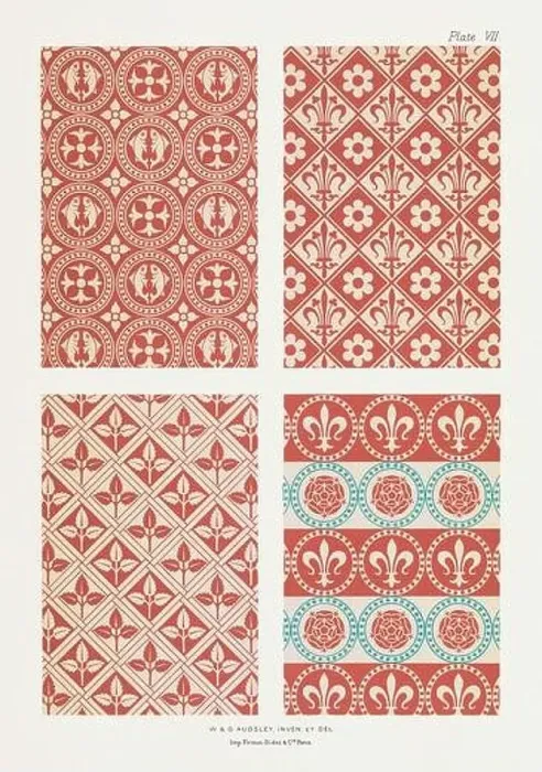Gerahmter Druck : Mittelalterliches Muster Gerahmter Druck : Mittelalterliches Muster