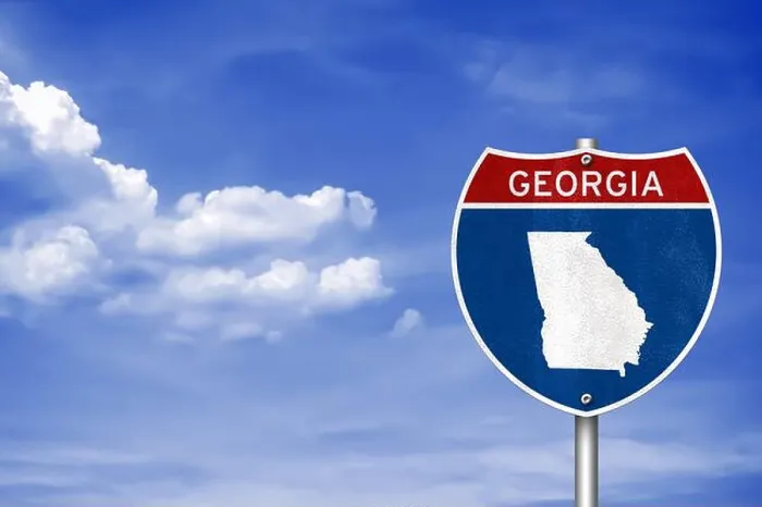 Gerahmter Druck : Bundesstaat Georgia in den USA Gerahmter Druck : Bundesstaat Georgia in den USA
