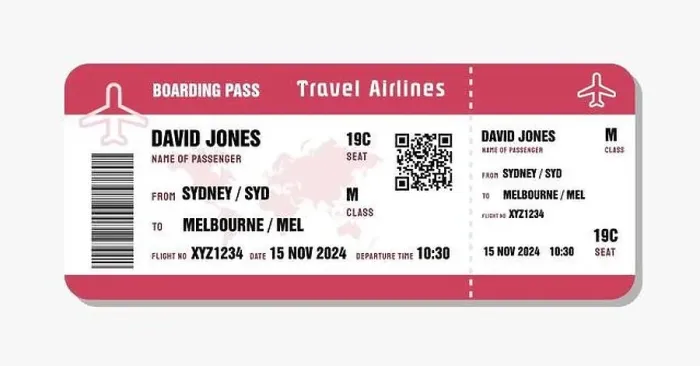 Gerahmter Druck : Ein Ticket nach Melbourne in Australien Gerahmter Druck : Ein Ticket nach Melbourne in Australien