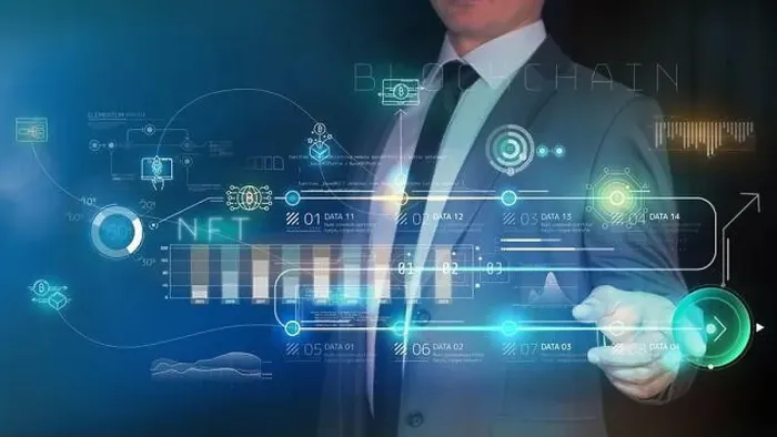 Gerahmter Druck : Händler und holografisches Datenpanel für Kryptowerte. Gerahmter Druck : Händler und holografisches Datenpanel für Kryptowerte.