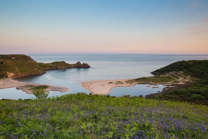 Gerahmter Druck : Blick über Three Cliffs Bay, Gower. Gerahmter Druck : Blick über Three Cliffs Bay, Gower.