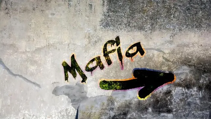 Gerahmter Druck : Wand-Graffiti zur Mafia Gerahmter Druck : Wand-Graffiti zur Mafia
