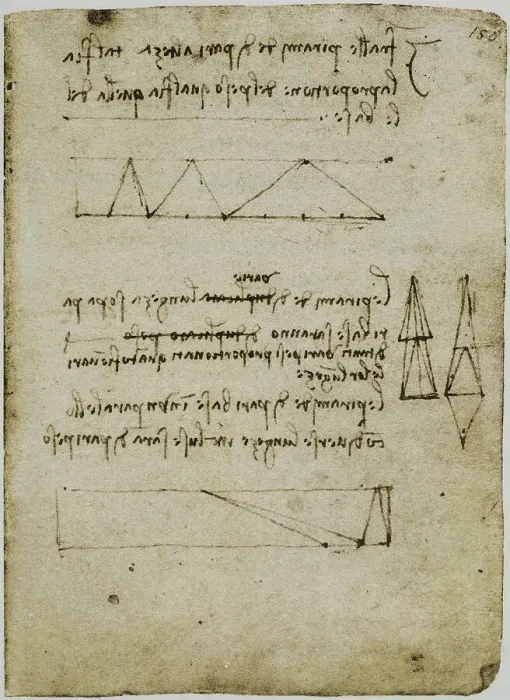 Gerahmter Druck : Geometrische Studie auf einer Pyramide aus dem Codice Forster II, Blatt 158r Gerahmter Druck : Geometrische Studie auf einer Pyramide aus dem Codice Forster II, Blatt 158r