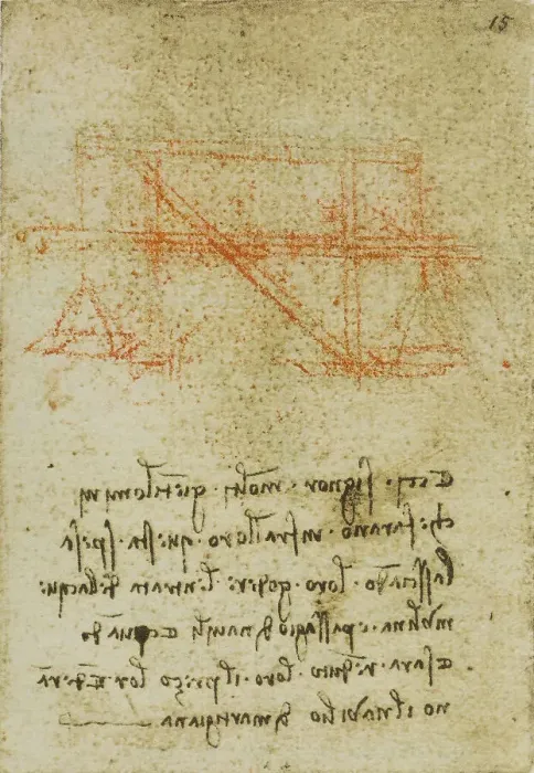 Gerahmter Druck : Hydraulische Struktur; Studie aus dem Codice Forster III, c.15r Gerahmter Druck : Hydraulische Struktur; Studie aus dem Codice Forster III, c.15r