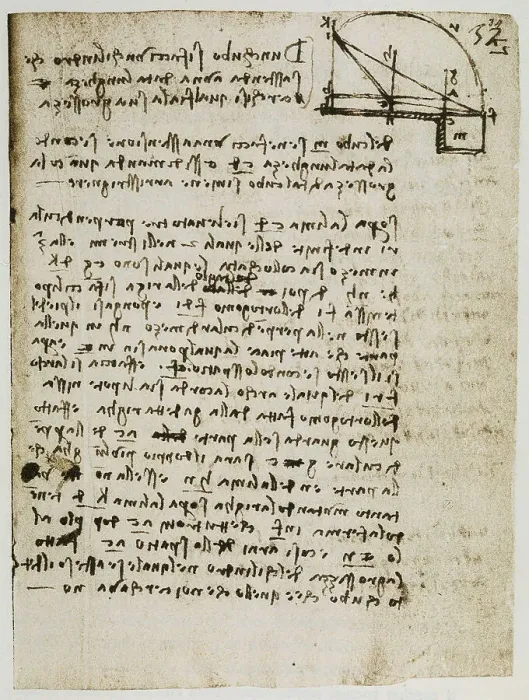 Gerahmter Druck : Geometrische Notizen aus dem Codice Forster I, c.34r Gerahmter Druck : Geometrische Notizen aus dem Codice Forster I, c.34r